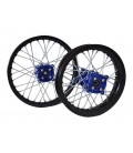 Pair alloy wheel dirt bike 14/12 cnc hubs blue